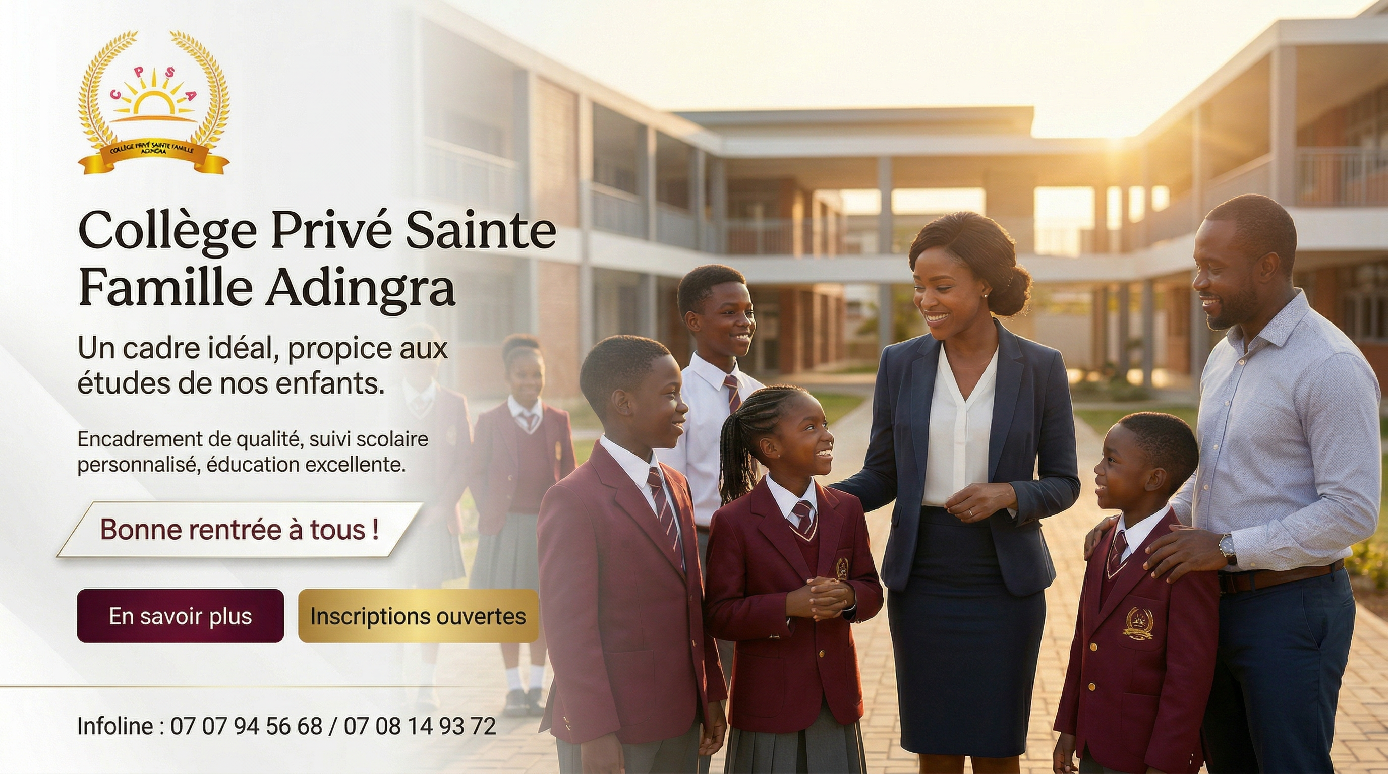 Bannière premium Collège Privé Sainte Famille Adingra